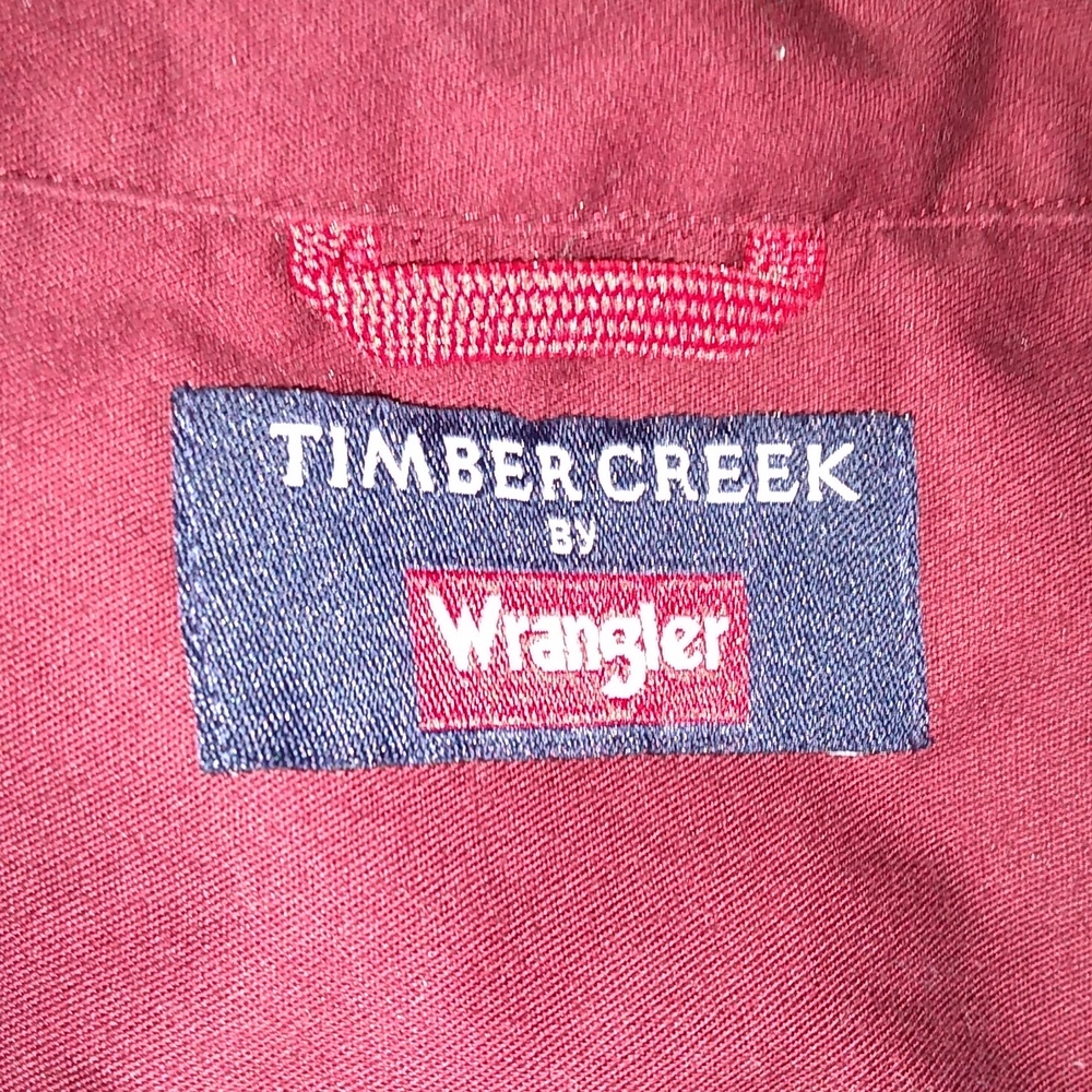 Men's Timber Creek Wrangler, Button Down Shirt, Burgundy, Size XL, 100% … - Picture 6 of 8